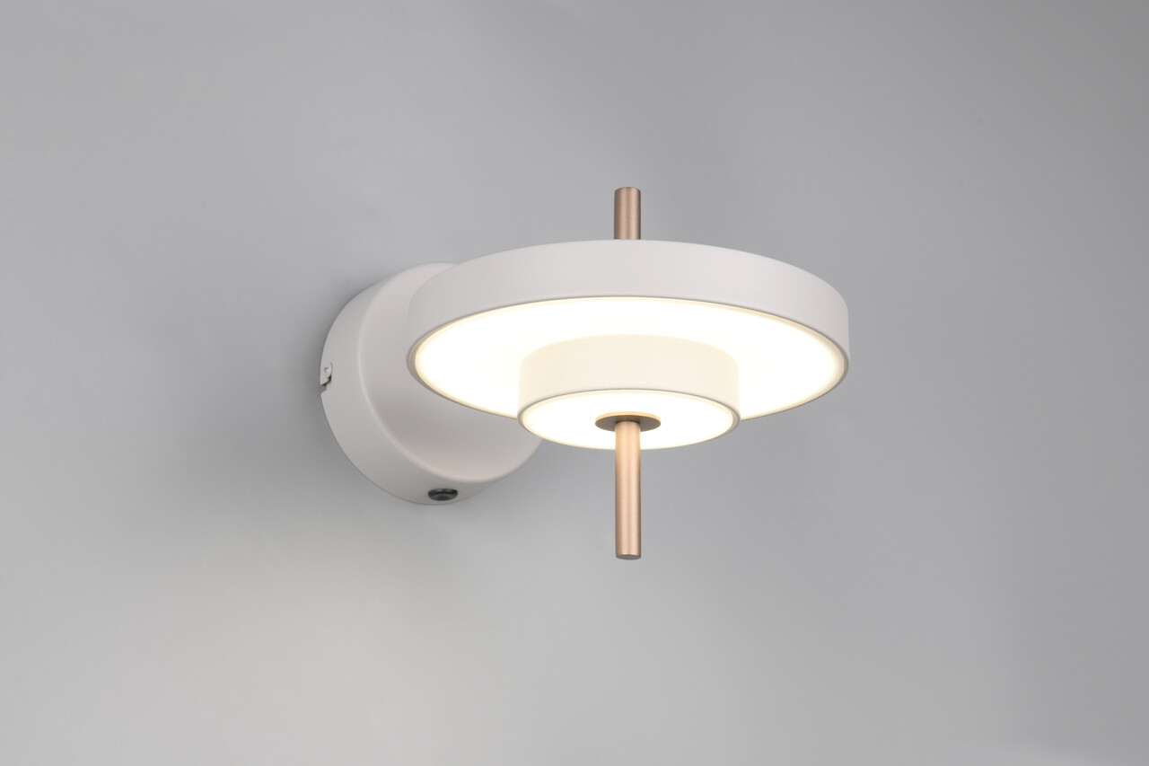 Aplica de perete Keaton, TRIO, 30x20x18.5 cm, 10W, 1x SMD, metal, gri/auriu - imagine 7